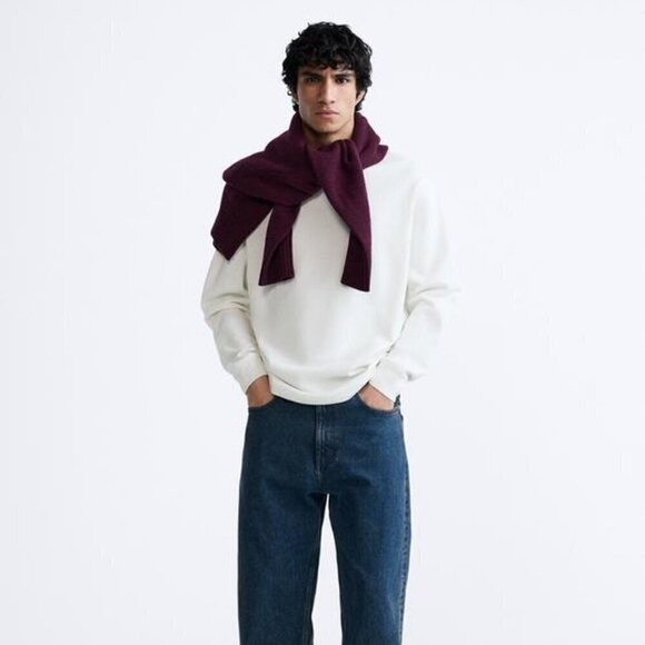 ZARA WHITE BRUSHED RIB T-SHIRT - Picture 3 of 7